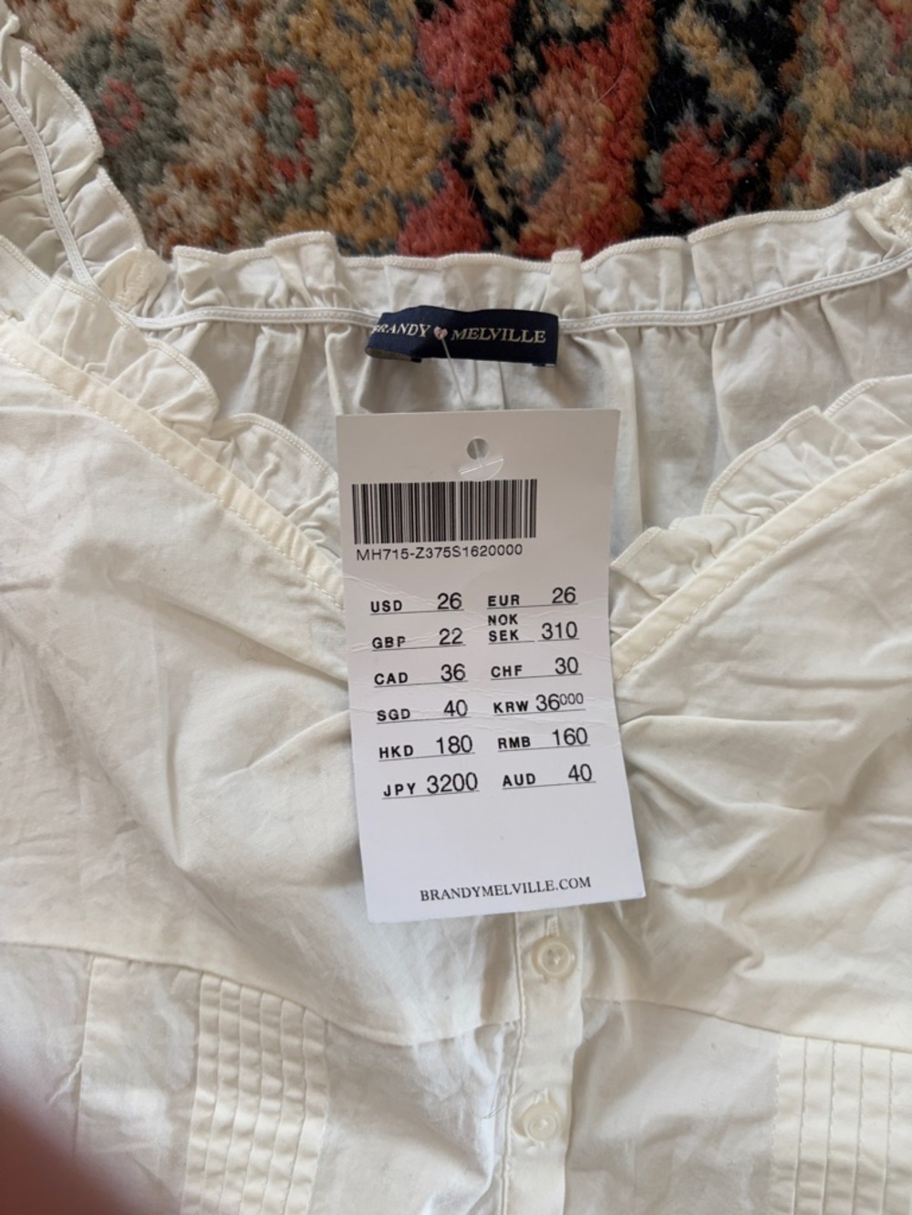 Brandy Melville White Ruffle Trim - Picture 2 of 2